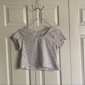 White Black Spotted Crop Top